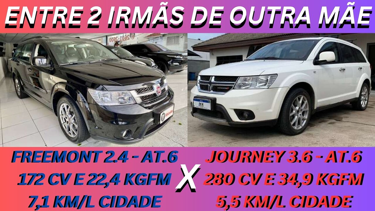 ENTRE 2 CARROS - FIAT FREEMONT PRECISION X DODGE JOUNEY R/T AWD - IGUAIS MAIS DIFERENTES