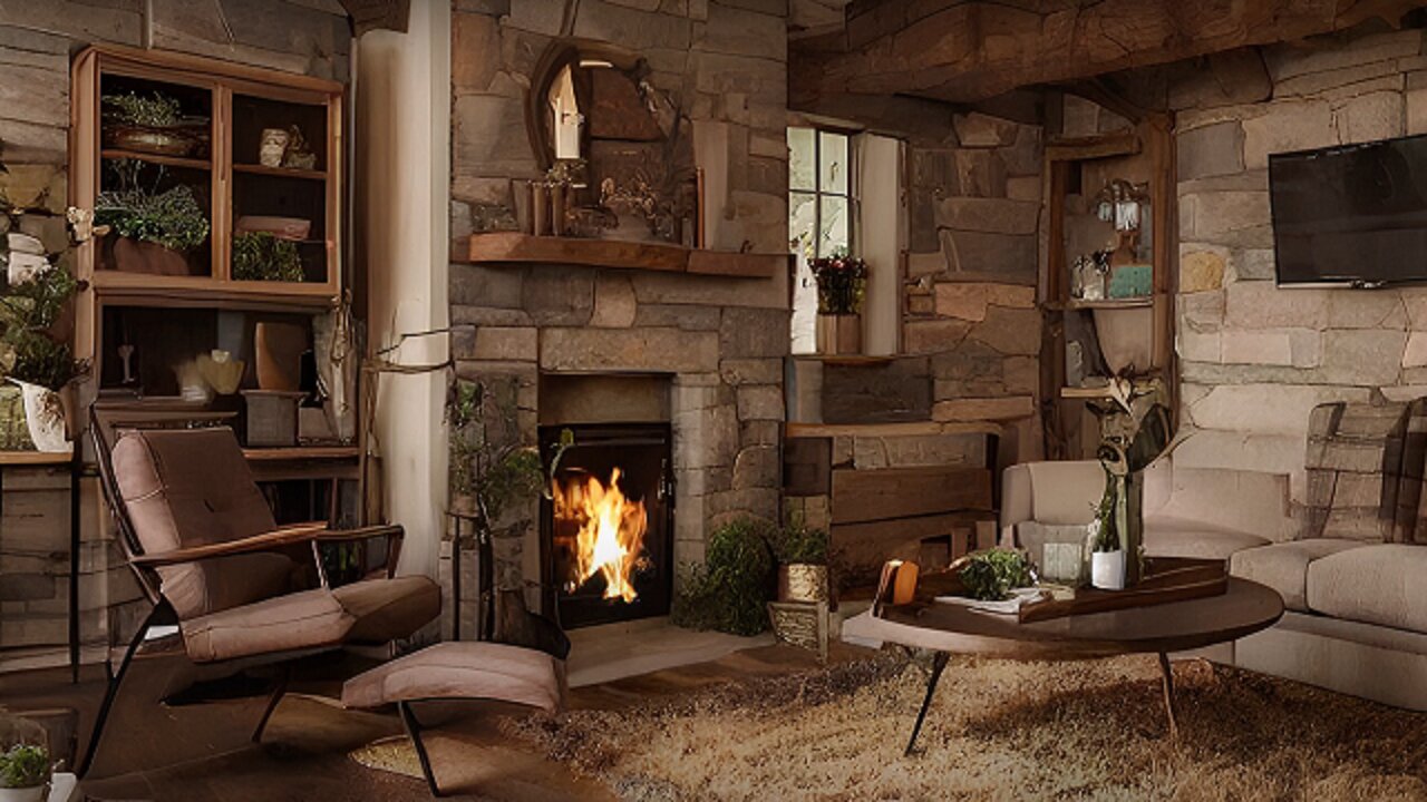 Relax with a cozy fireplace and jazz music.