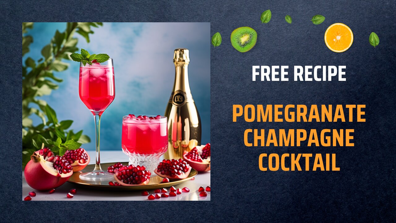 Free Pomegranate Champagne Cocktail Recipe 🍹🍾🌺✨Free Ebooks +Healing Frequency🎵