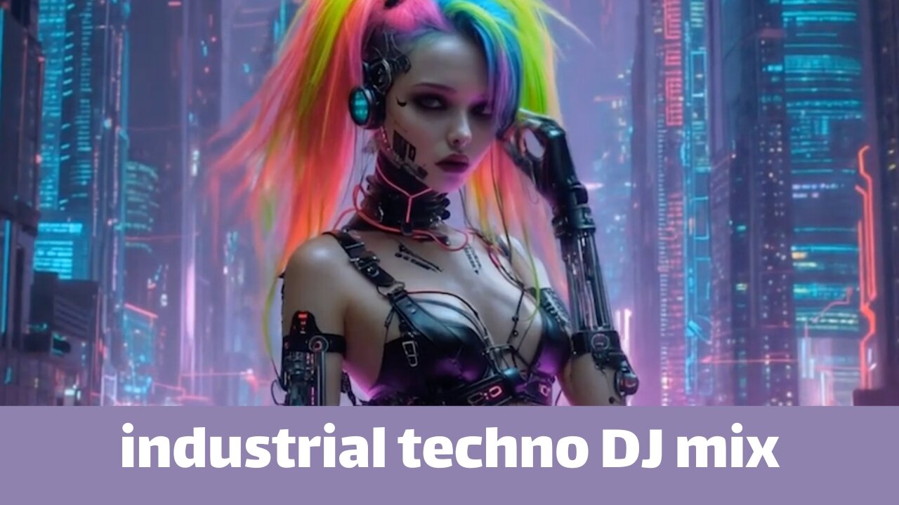 Industrial techno DJ mix — cyberpunk girls