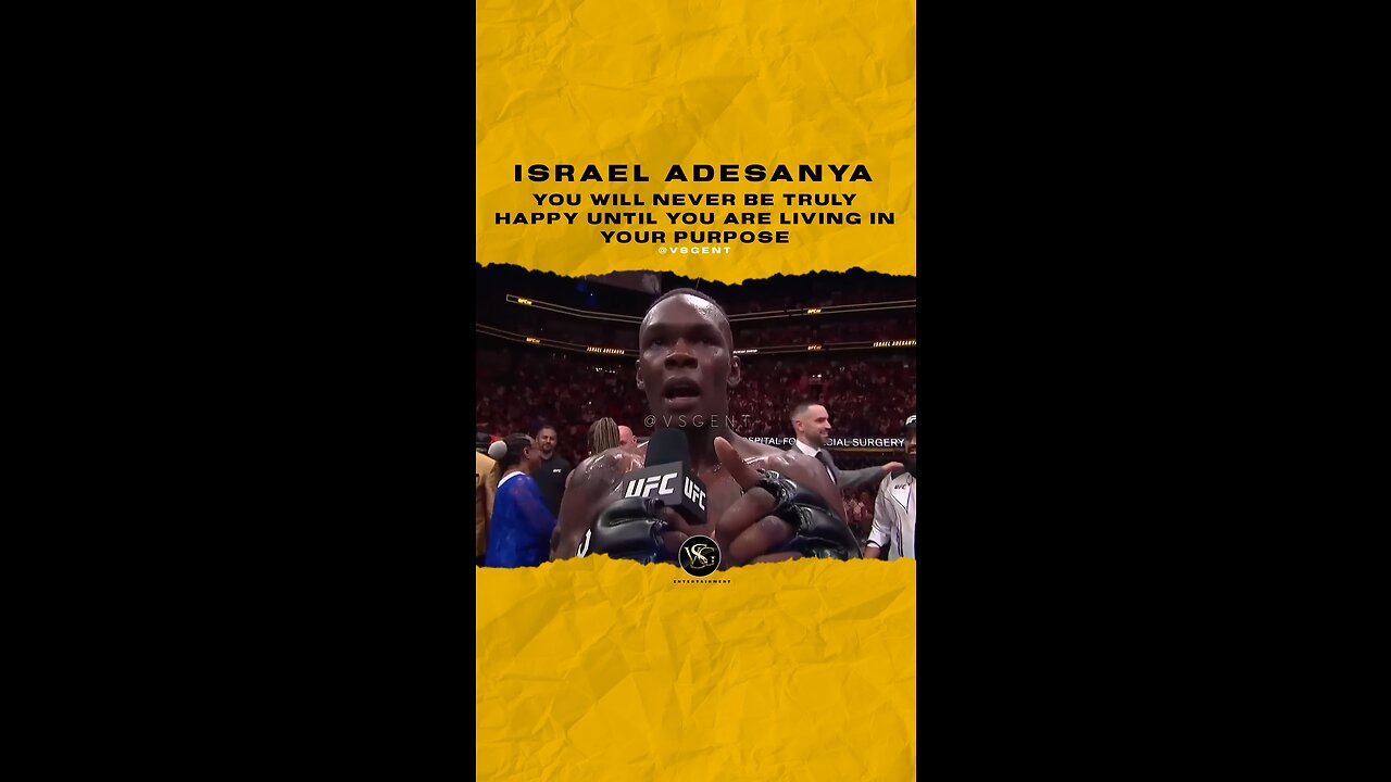 #isrealadesanya You will never be truly happy until you are living in your purpose. #ufc 🎥 @ufc