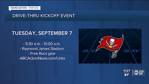 Tampa Bay Bucs to hold drive-through kickoff event at Raymond James Stadium next week