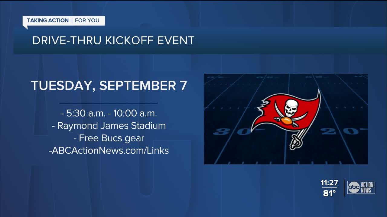 Tampa Bay Bucs to hold drive-through kickoff event at Raymond James Stadium next week