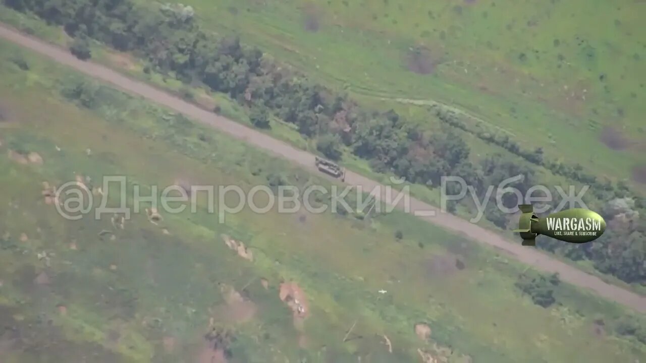 Russian 'Lancet' kamikaze drone hits moving IMR-2 engineering demining vehicle