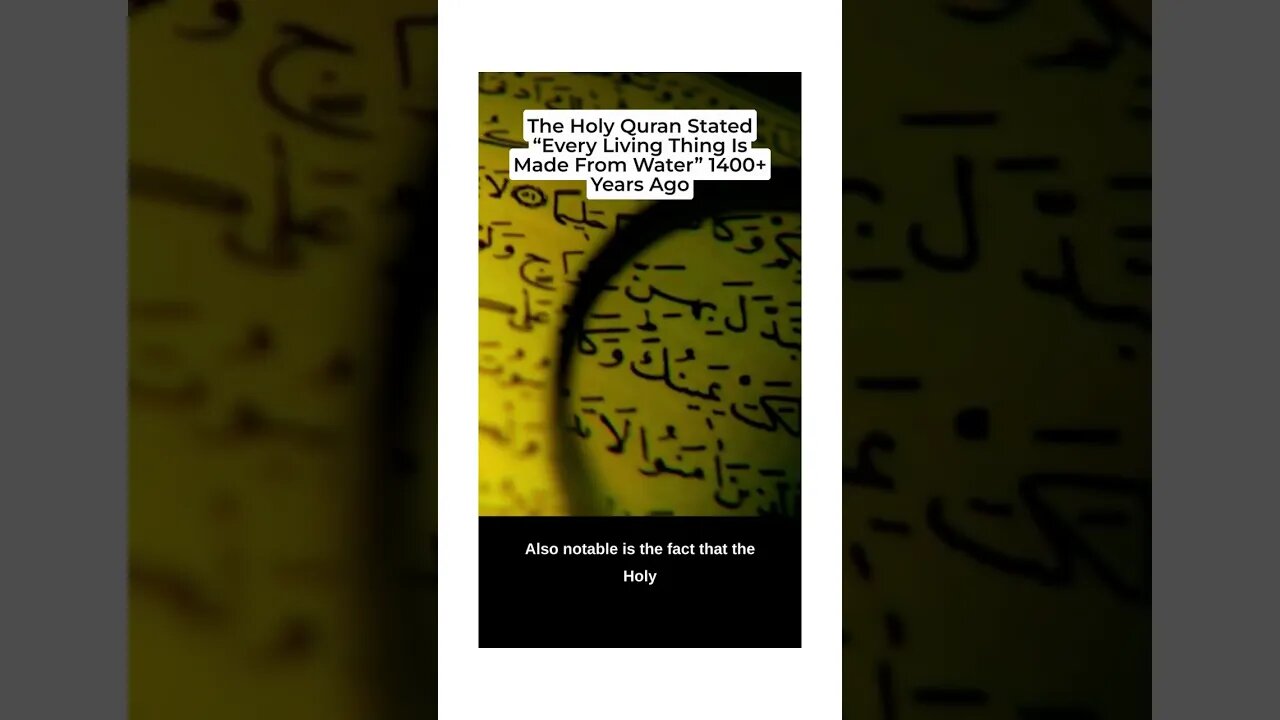 The Holy Quran Stated Every Living thong is Made From Water 1400+ Yers ago + Embryo + Earth Shape