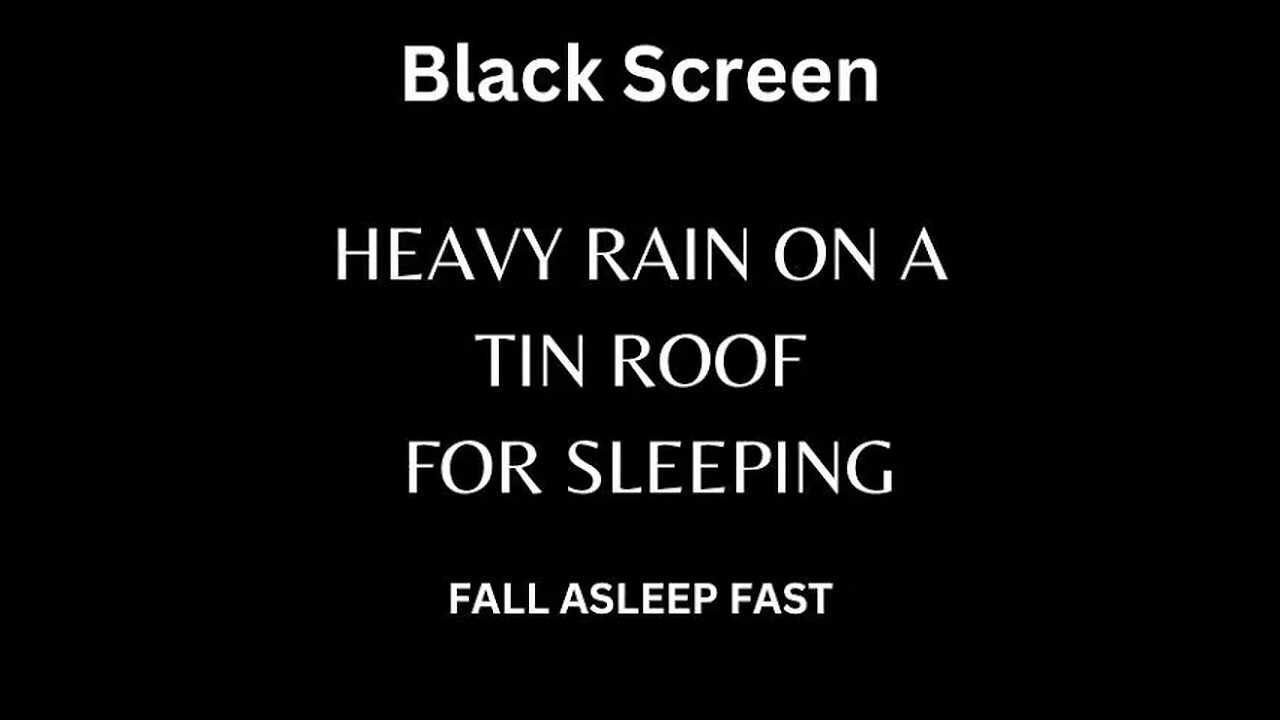 Rain sounds on a tin roof for sleep, study relaxation or meditation - 10 hrs black screen