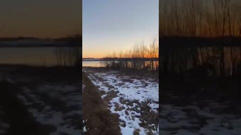 Walking in a trail by the water