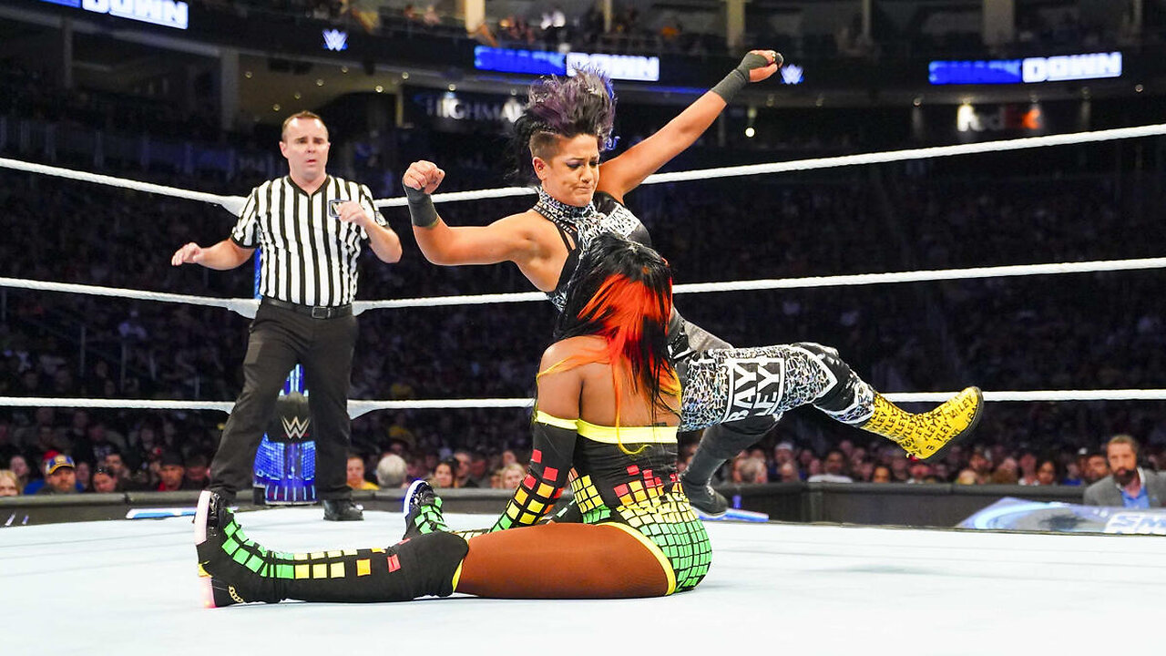 Chaos in Bayley vs. Naomi Title Match! #shorts