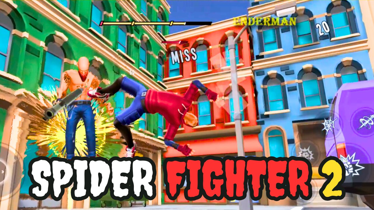 "Spider Fighter 2: The Webbed Avenger - Defending the City from Spiders!" Spider Defending the City