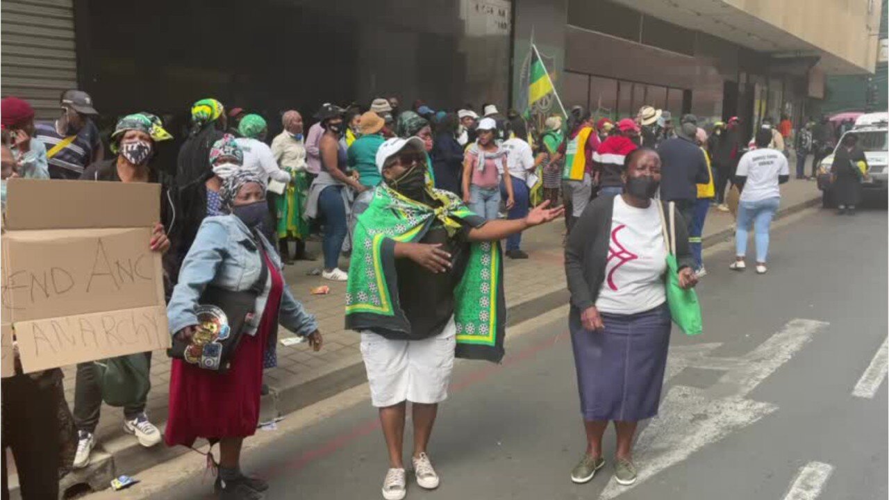 ANC members from Ward 127 on the West Rand picket at Luthuli House (1)