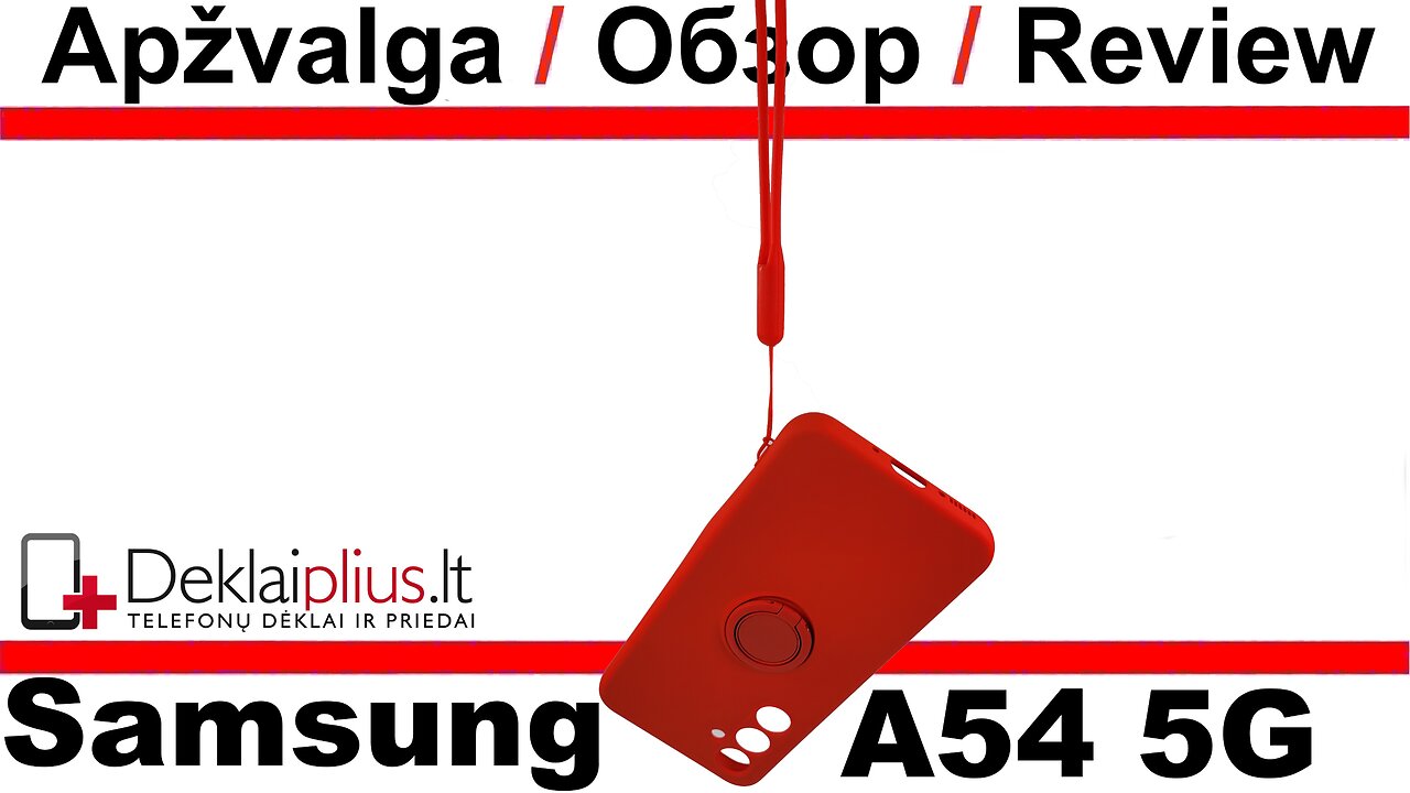 Švelnaus silikono dėklas su žiedu - raudonas Samsung A54 5G