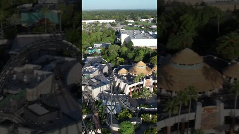 🦖+🎢= Apex Predator of Coasters 💯 #universalorlando #velocicoaster #dronevideo