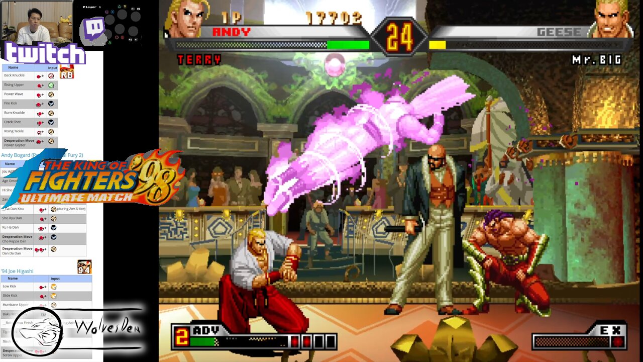 (PS2) King of Fighters '98 UM - 18 - Edit Team 3 - RB Terry and Andy Bogard and 94 Joe Higashi - Lv4