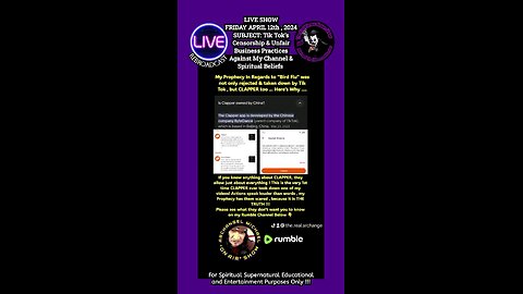 The End Times Clown Show " LIVE " Show April 12th ,2024