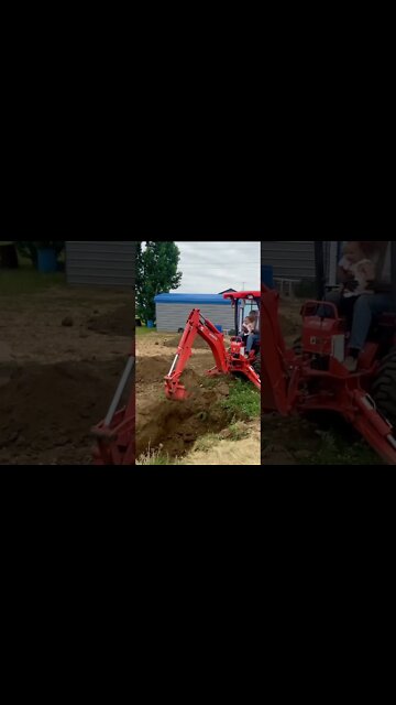 MOVING Dirt: Teaching them young how to play in the dirt with the big toys!