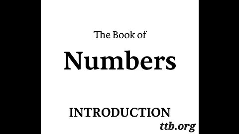 Numbers (Introduction) (Bible Study)