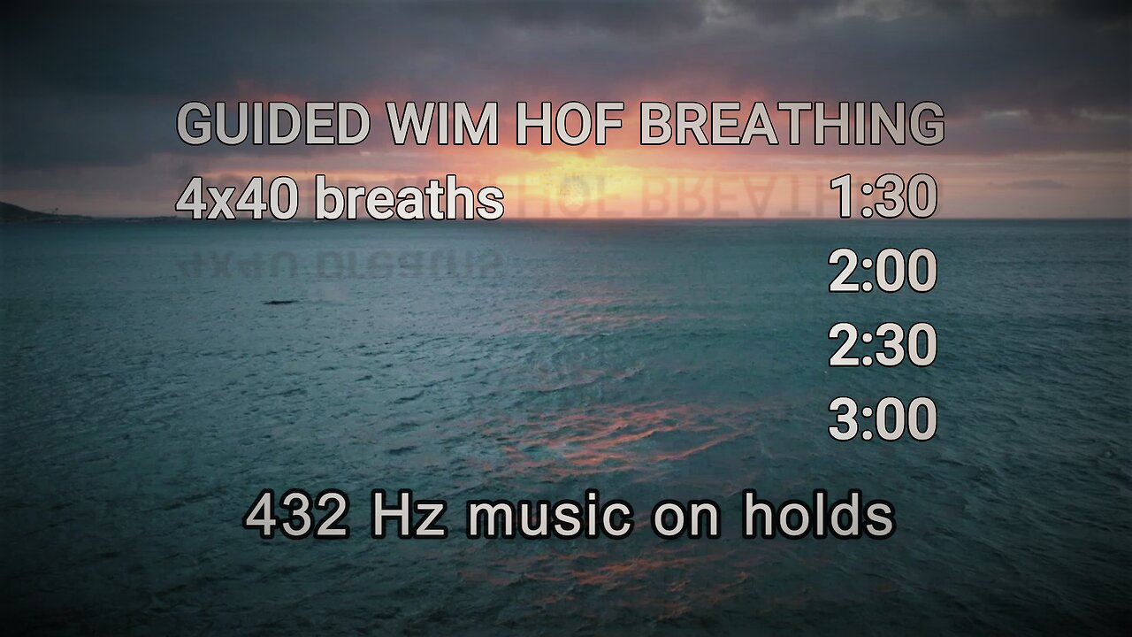 Wim Hof breathing 4x40 - 'Drifting at 432 Hz' background music