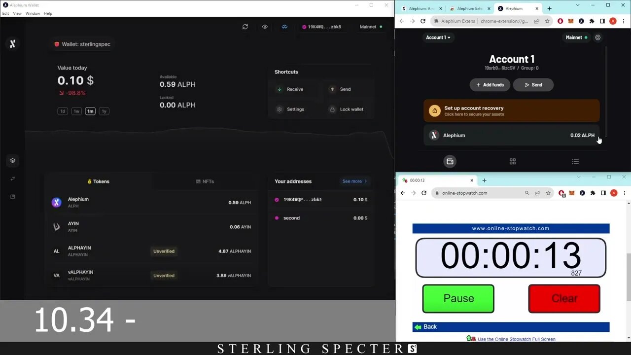 Alephium Transaction Speed Test