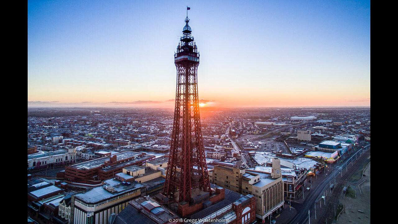 Blackpool Tower in England from four locations