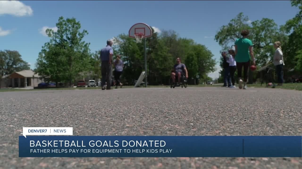 Dad works with city to get new basketball hoop put in park