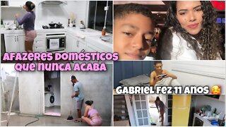 Limpeza na lavanderia + Cozinha + quintal + Aniversário do Gabriel🥰