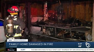 Family evacuated after fire erupts at Oceanside home