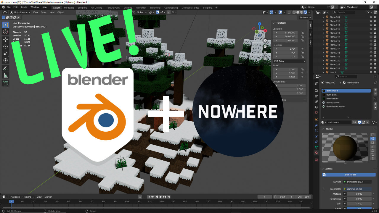 Blender 3D Hangout - Minecraft + Nowhere