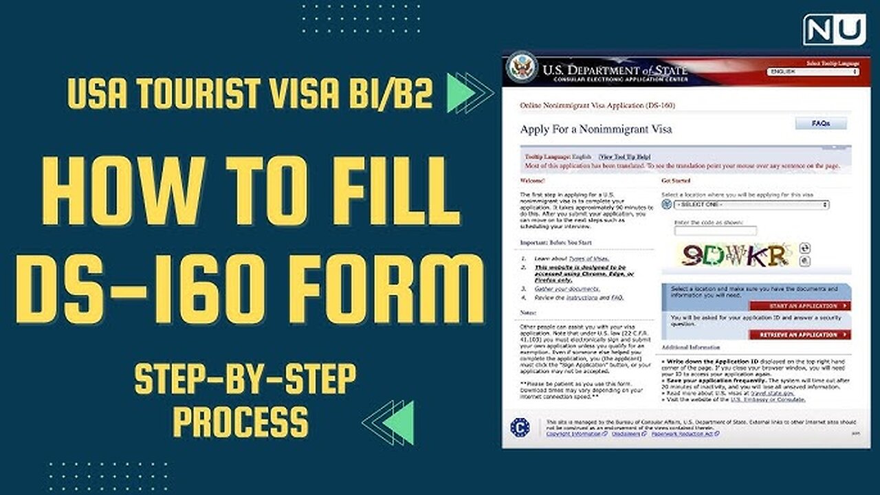 HOW TO FILL DS 160 FOR A USA VISIT VISA