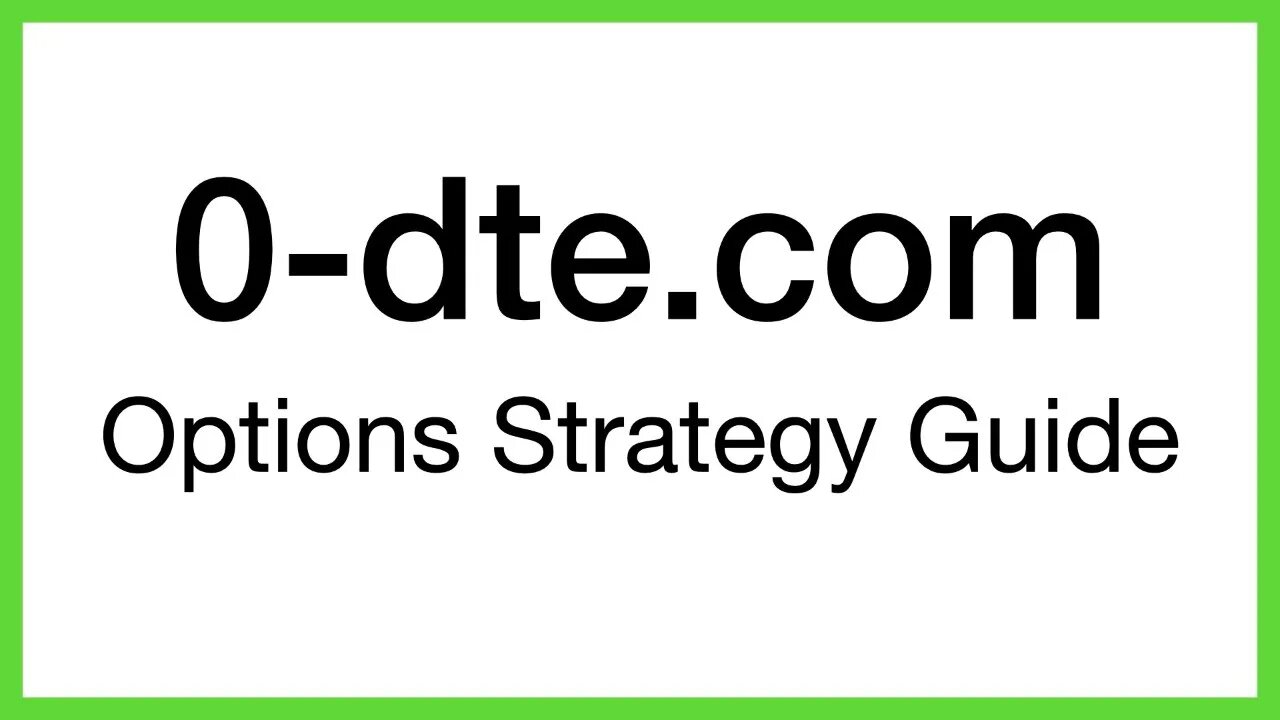 How To Day Trade Options 0DTE Style - https//0-dte.com/try