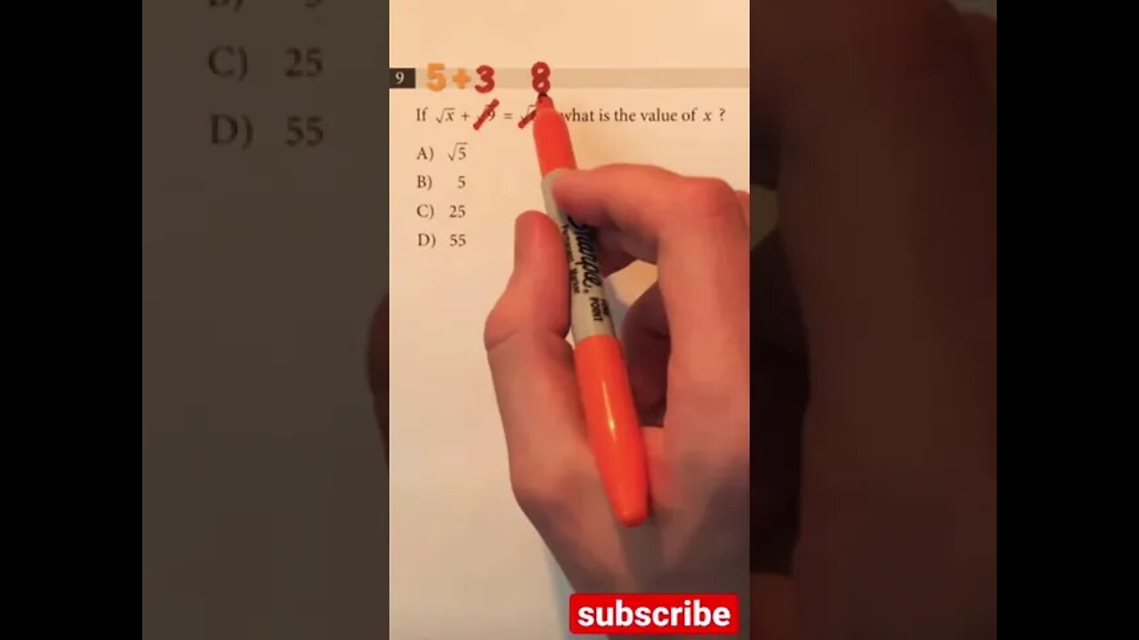 square root equation SAT math