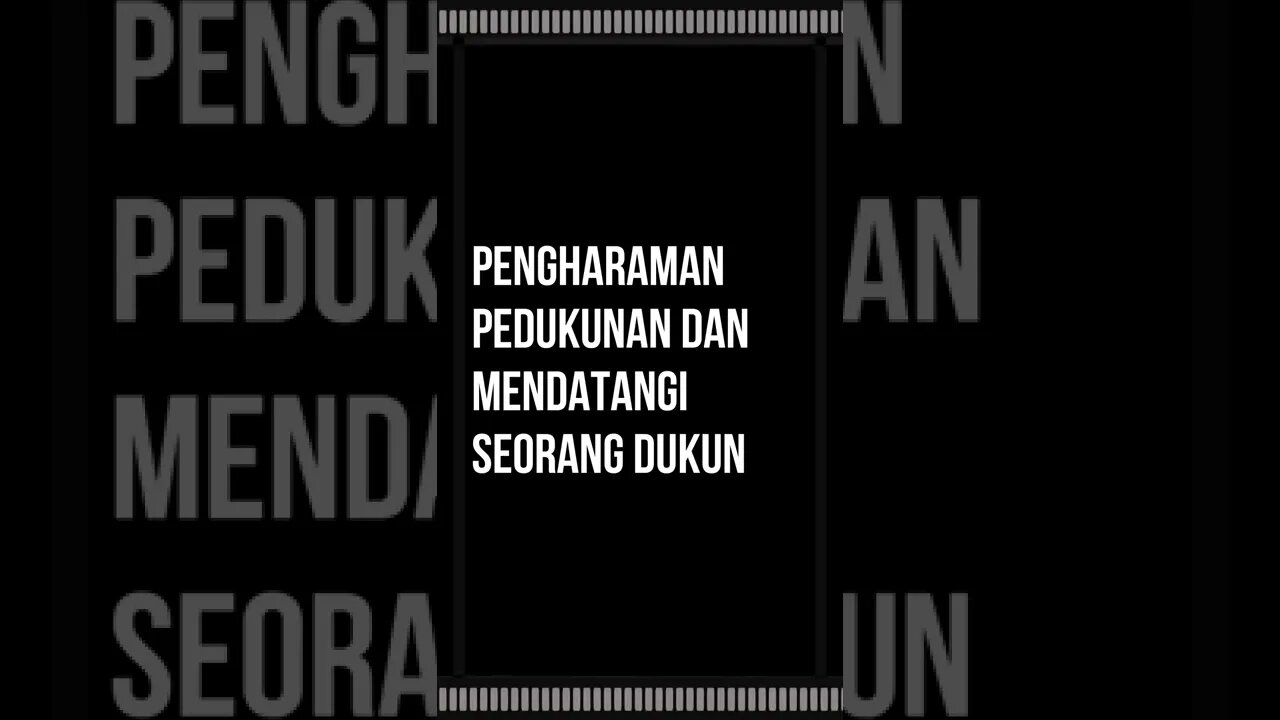 Pengharaman pedukunan dan mendatangi seorang dukun