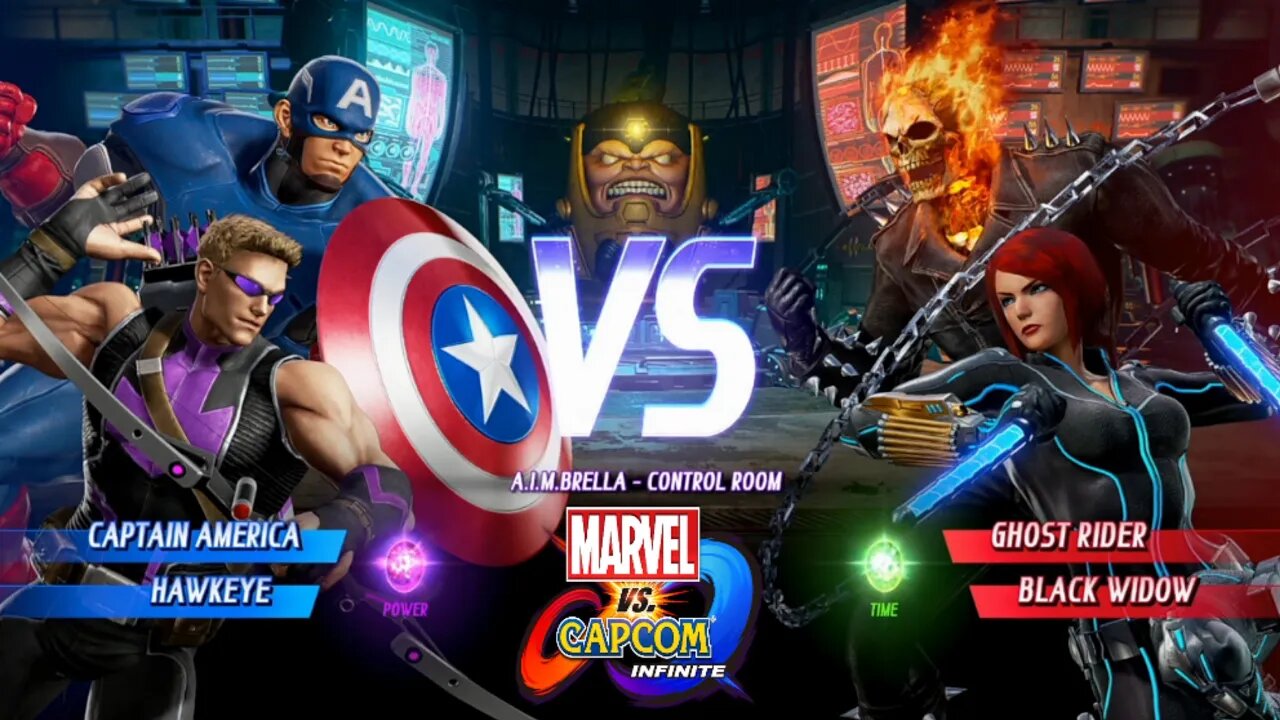 Captain America & Hawkeye Vs Ghost Rider & Black Widow Marvel vs Capcom Infinite