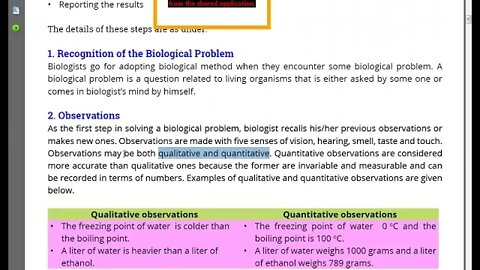 Bio 8 Lec 1 Biological problem Step 1 & 2