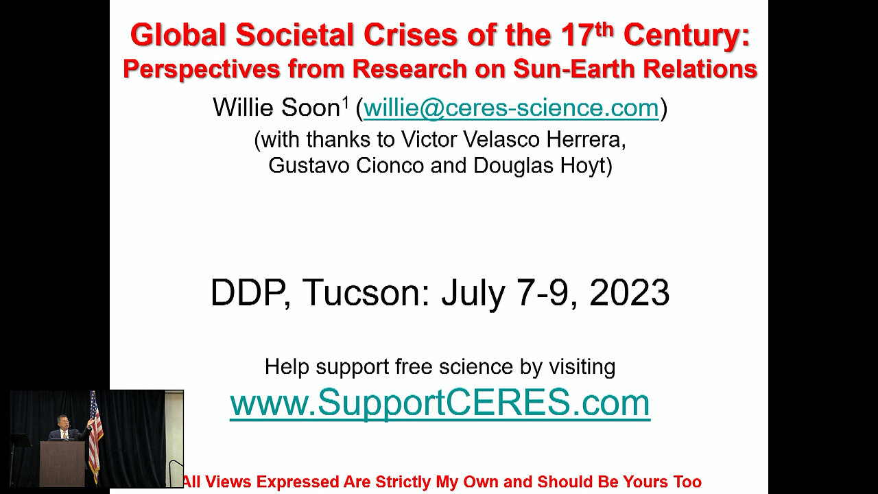 Global Societal Crises of the 17th Century - Willie Soon, PhD