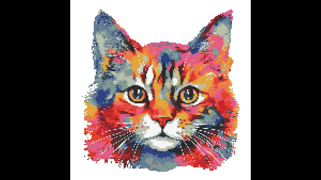 RAINBOW CAT Cross Stitch Pattern by Welovit | welovit.net | #welovit