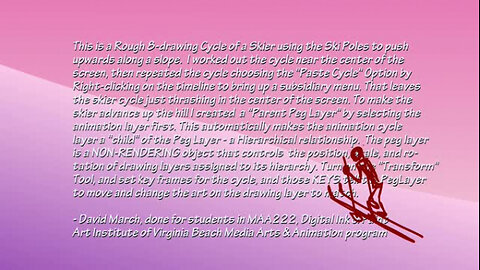 Cycle – Skier Climbing slope w skis and poles