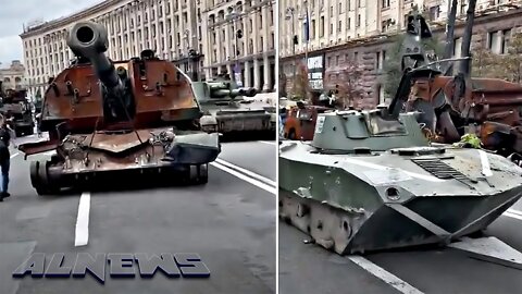 Russian tanks eventually arrived in Kiev, but not for invasion but for show