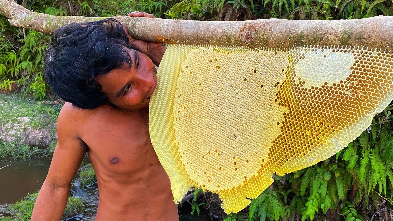 Million Dollars Skill! Brave Millionaire Harvesting Honey Beehive by Hands