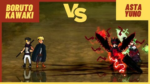 Kawaki Adult TimeSkip & Boruto Adult TimeSkip VS Asta Union M69 & Yuno (Spirit Dive) - Mugen