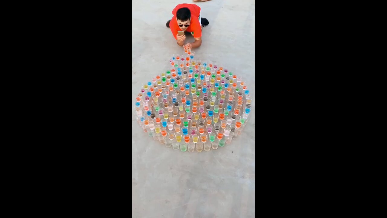 Amazing Rainbow Cup Dominos Effect ! Part 2