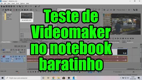 Teste de Videomaker no notebook baratinho