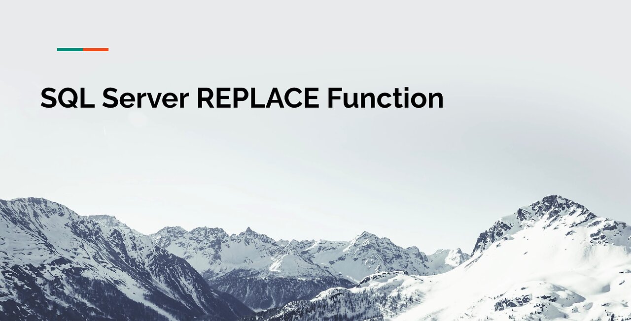 SQL Server REPLACE Function Tutorial