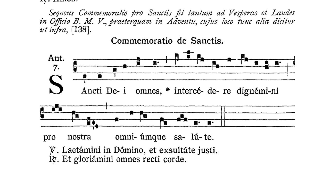 Sancti Dei Omnes - commemoration of All Saints in the Little Office of the Blessed Virgin Mary