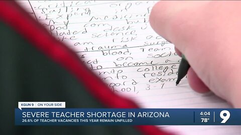 Severe teacher shortage in Arizona