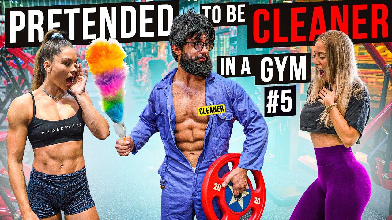 CRAZY CLEANER shocks GIRLS in a GYM prank #5 - Aesthetics in Public