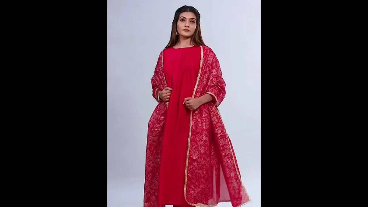 Fashion Dream Women Pink Crepe Silk Salwar Suit With Dupatta SetPink XS at