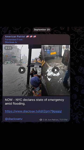1/2-NOW - NYC declares state of emergency amid flooding.