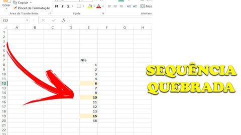 Identificar SEQUÊNCIA NUMÉRICA quebrada usando EXCEL