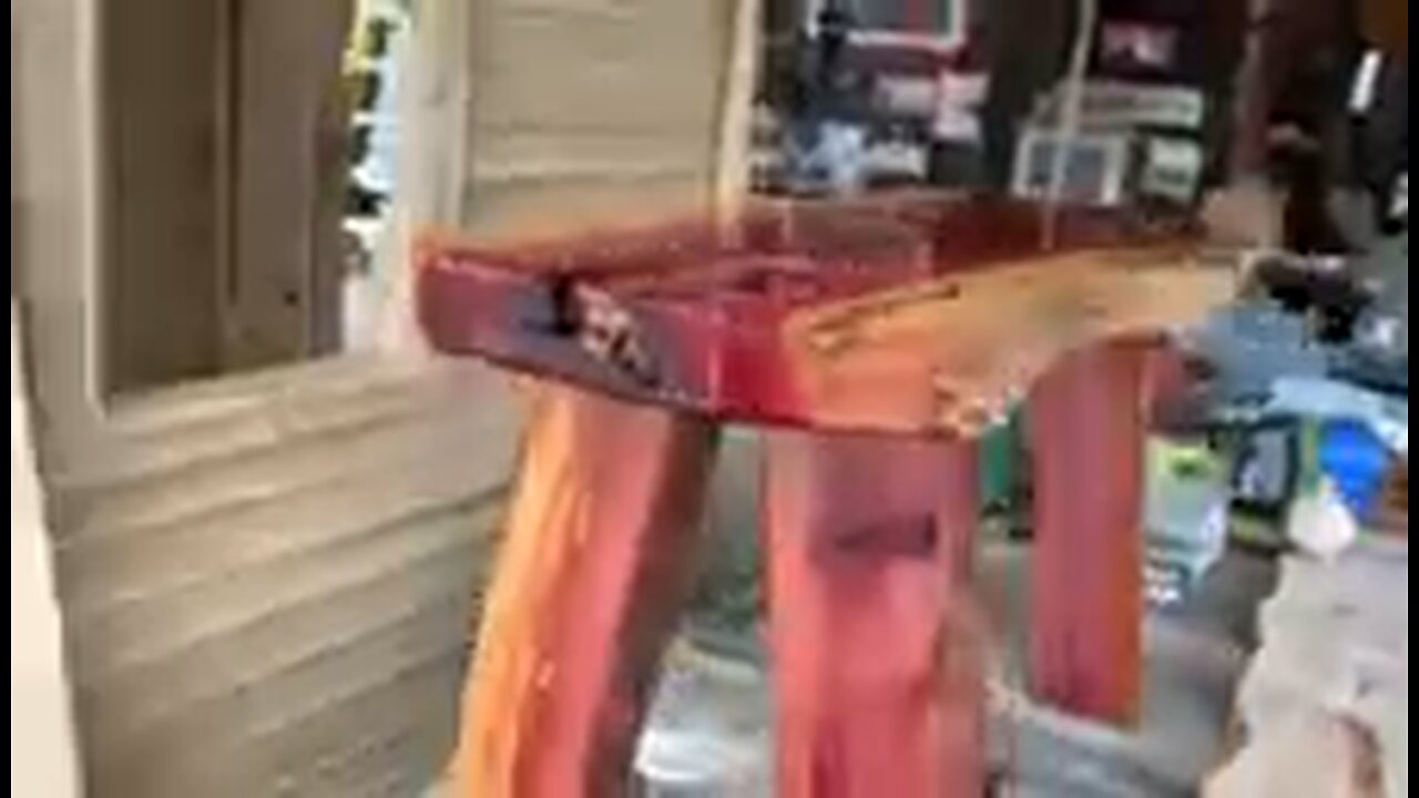 Creating a cute cedar bench for the school house playhouse