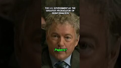 Rand Paul Brings the TRUTH about the greatest propagator of disinformation in history